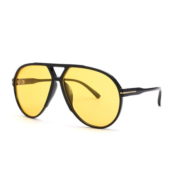 Retro Aviator Sunglasses for Women Men Oversized Classic 70s Vintage Trendy Tangle Free Square Aviators Sun Glasses