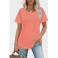 thumbnail image 2 of Scoop Neck Women Pleated Short Sleeve T Shirt Dressy Casual Summer Blouse Top, 2 of 5