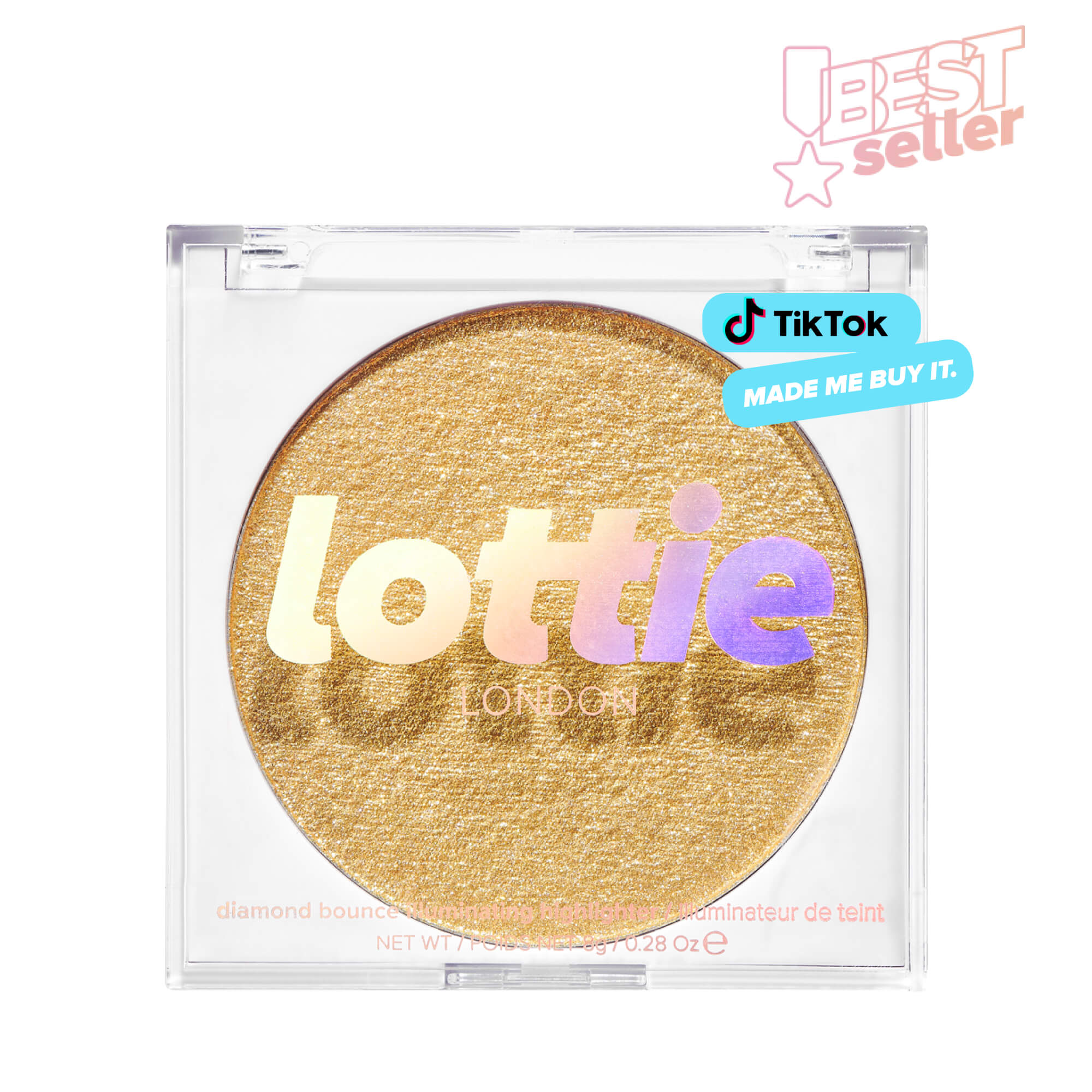 Lottie London Diamond Bounce, Gel-to-Powder Highlighter, 100% Vegan, Golden - image 3 of 9