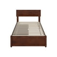 thumbnail image 3 of Wesley Twin Wood Platform Bed with Panel Footboard and Storage Drawers in Walnut, 3 of 10