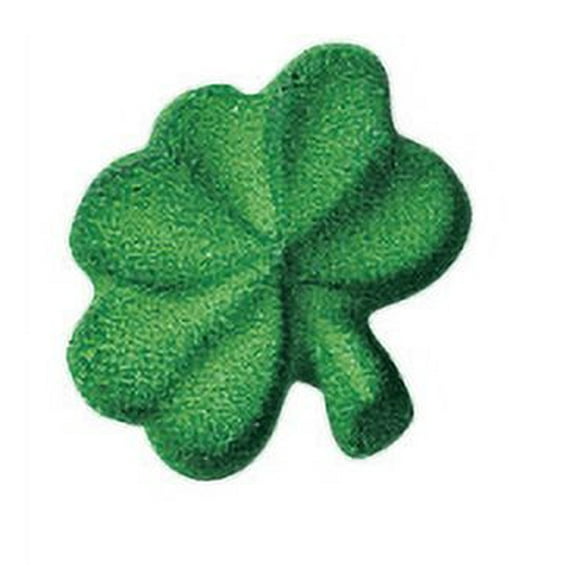 24pk Small Shamrock (14337) 1" Edible Sugar Decoration Toppers for Cakes Cupcakes Cake Pops w. Edible Sparkle Flakes & Decorating Stickers