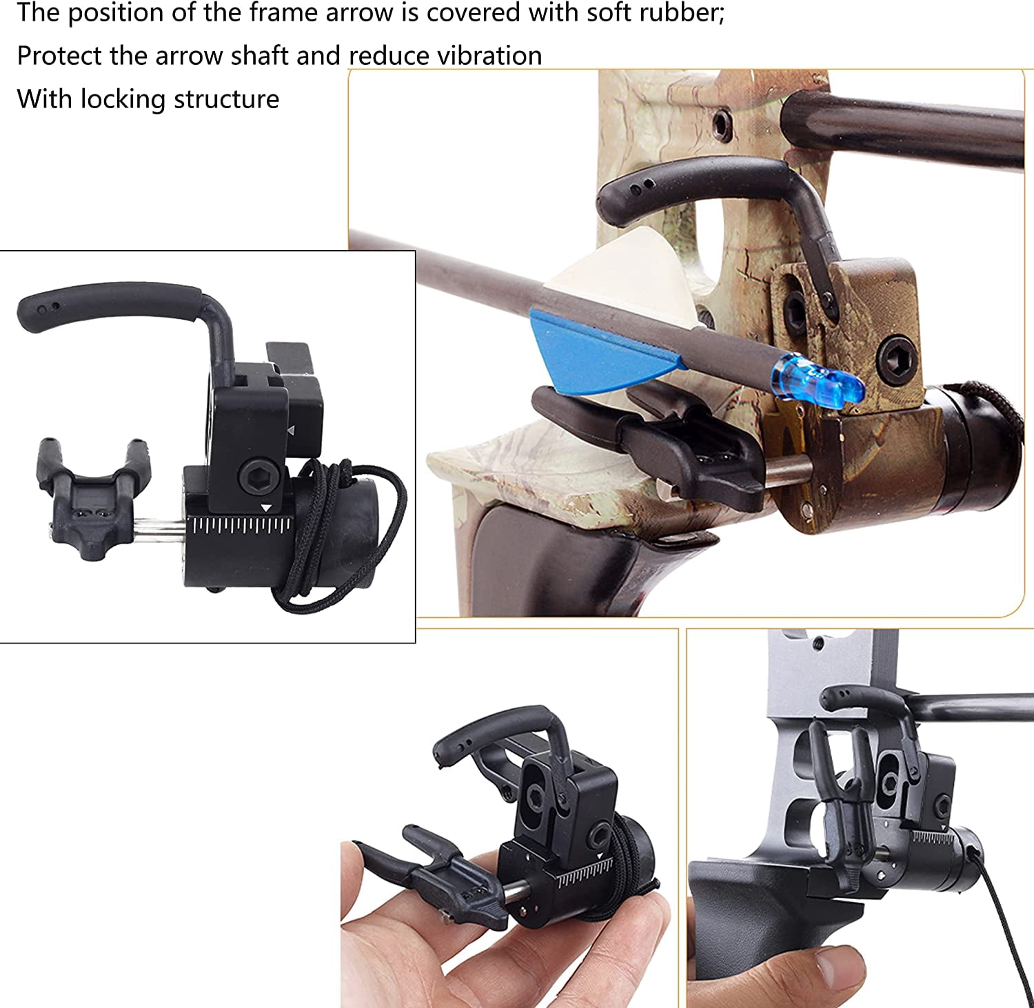 TP814 Archery Drop Away Arrow Rest Aluminum Alloy Rapid Adjustable with Locking Structure Suit for Compound Bow Right Hand