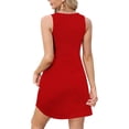 thumbnail image 4 of Ashirexll Sundresses for Women, Flowy Dresses for Women, Fashion Casual Solid Color V-Neck With Side Pockets and Long Dress, 4 of 7