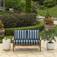 thumbnail image 3 of ARDEN Outdoor Loveseat Cushion Set, 48 x 24, Rain-Proof, Fade Resistant, Cushion Set for Couch, Bench, and Swing Sapphire Aurora Blue Stripe, 3 of 8