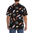 thumbnail image 3 of Fotbe Space Rocket Camisa Estampada de Manga Corta para Hombre, Casual de Verano, Estilo Playero, Sin Arrugas-3X-Large, 3 of 5