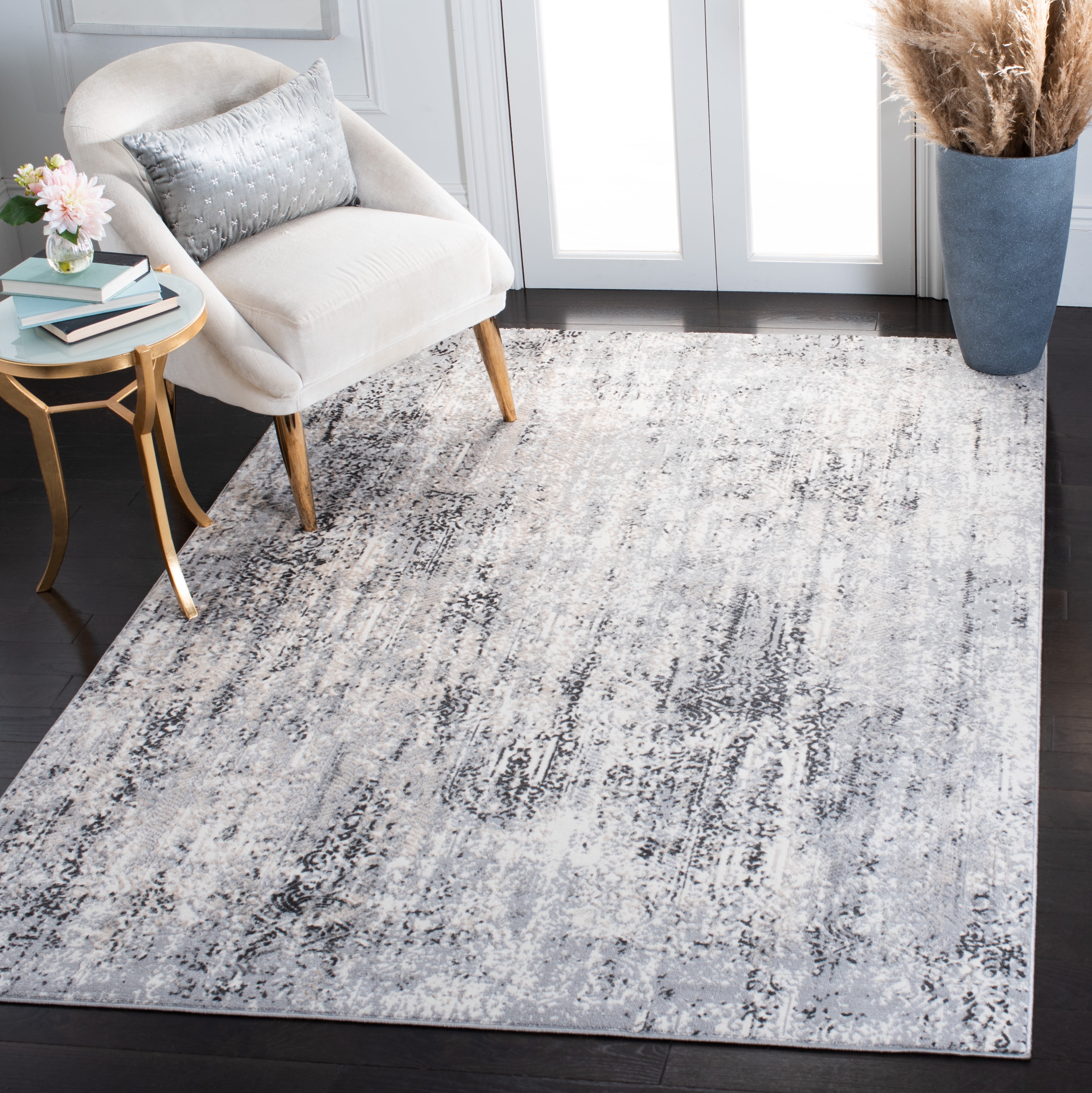 SAFAVIEH Lagoon Regena Abstract Area Rug, Ivory/Grey, 8' x 10'