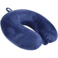 thumbnail image 1 of Almohada de viaje de Life Hall, almohada de apoyo para el cuello de espuma de memoria, para acampar, almohada de descanso para dormir (azul marino) Feliz Sencillez, 1 of 4