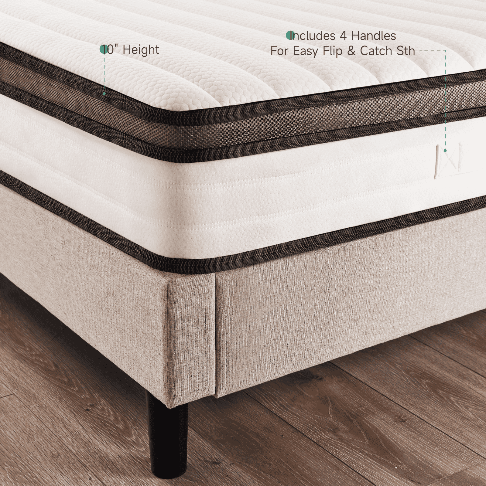 10" Hybrid Mattress,Z-HOM King Size Mattresses in a Box Medium Firm Cool Comfort Pocket Spring
