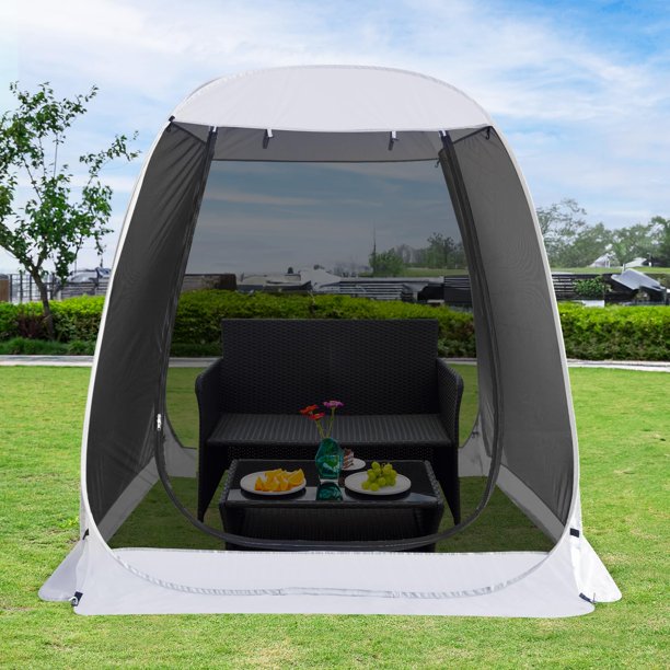 Carpa de Malla Alvantor Pop Up 1,8x1,8 m Resistente a UV Gris