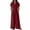 Burgundy, variant on Womens Short Sleeve Collared Jumpsuits Comfy Cotton Blend Belt Waist Button Front Wide Leg Long Rompers with Pockets Summer Daily Wear Green