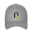 thumbnail image 2 of Daxton Two Tone Initial Letters Numbers Structured Baseball Hat, Light Gray Hat, Letter O, 2 of 3