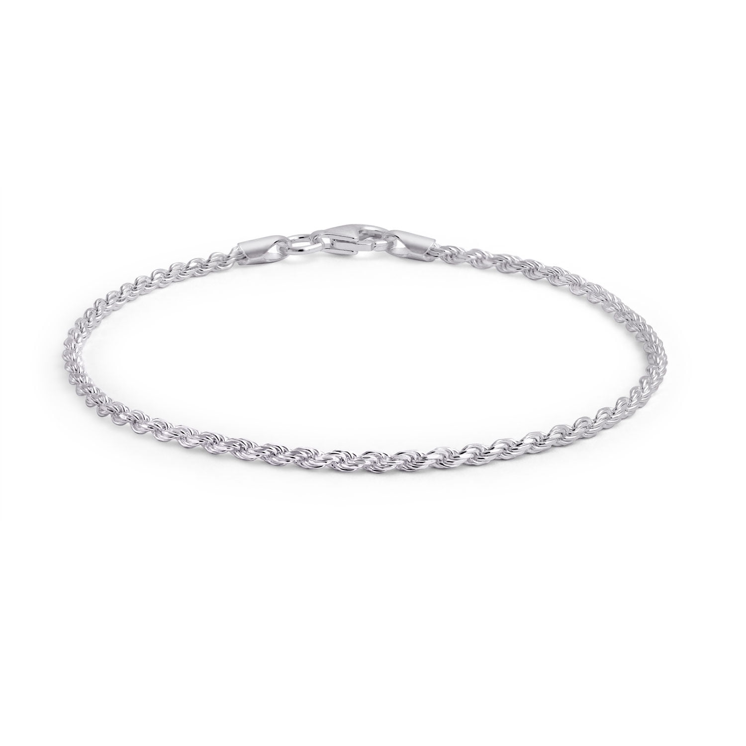 Simple Plain Twist Rope Chain Bracelet for Women 925 Sterling Silver 40