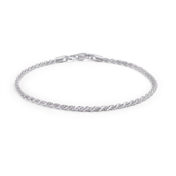 Bling Jewelry Womens Simple Twist Rope Chain Link Bracelet Sterling Silver Made in Italy