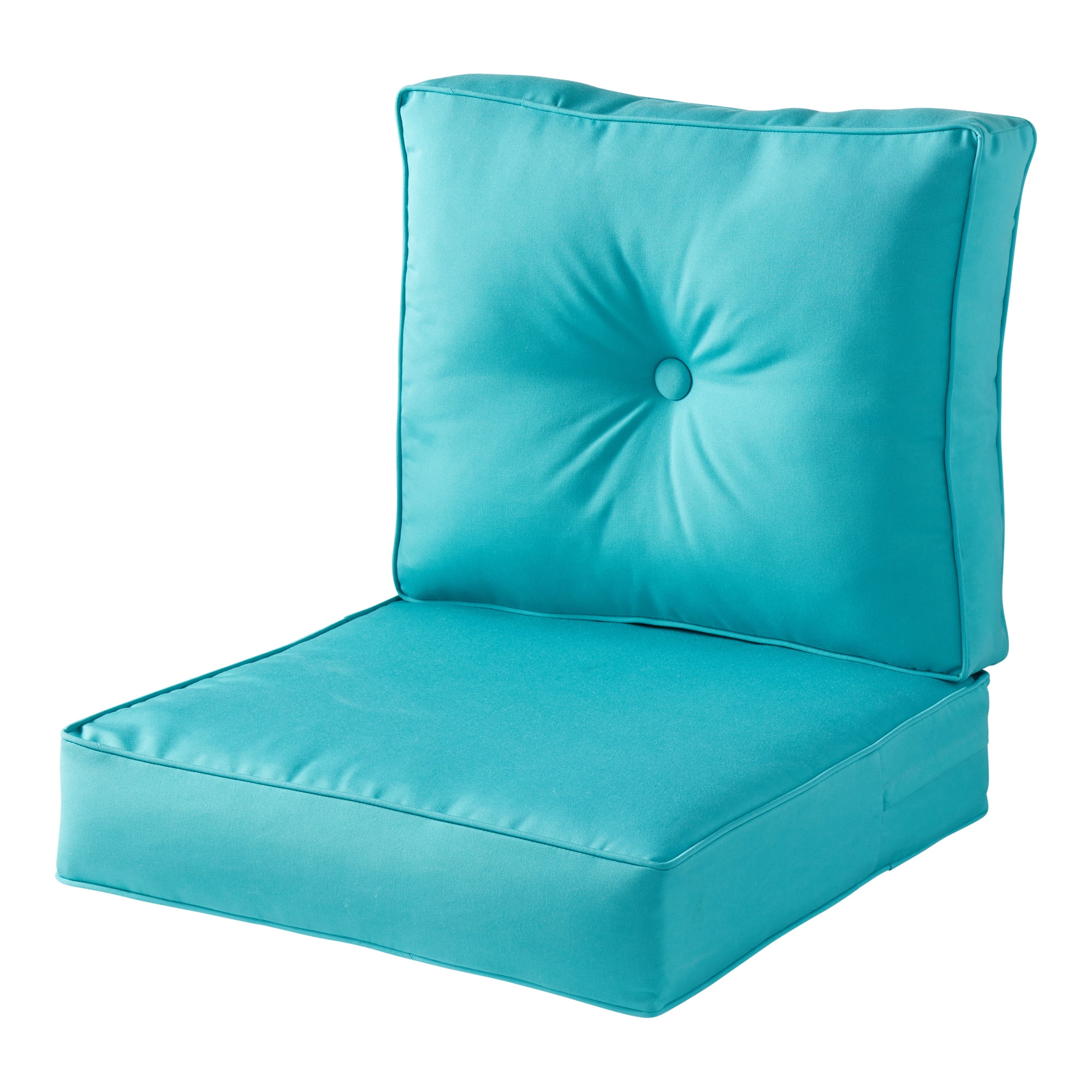 Sunbrella Canvas Aruba Blue Indoor Outdoor Deep Seat Pillow Chair Cushion Set 