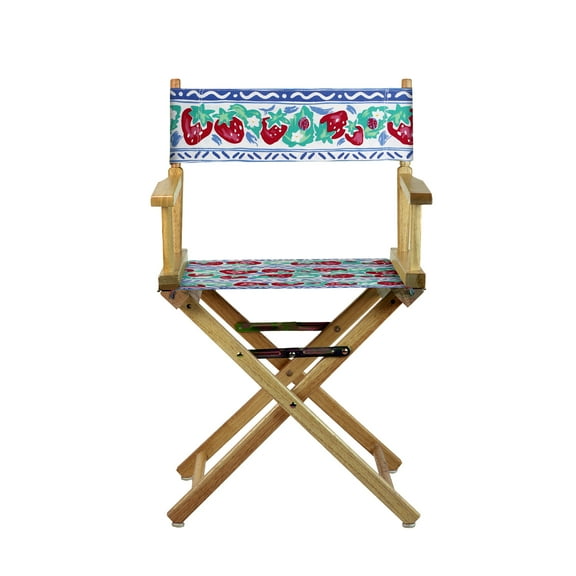 18" Director's Chair Natural Frame-Strawberry Park