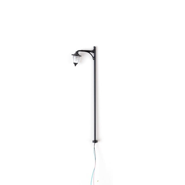 Inteprter 1:87, lámpara de calle de de arena, modelo de lámpara, altura ajustable, bombilla de luz de poste en miniatura, manualidades DIY para Artesanía Luz negra/blanca Inteprter HA066598-01