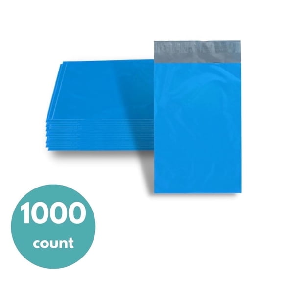 1000 7.5 x 10.5 Blue Poly Mailer 2 Mil Plastic Self Sealing Shipping Mailing Envelopes