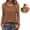 Brown, variant on Women's Round Neck Sleeveless Cotton Linen Blouse Casual Loose Fit Summer Basic Top by Yigetop Beige L