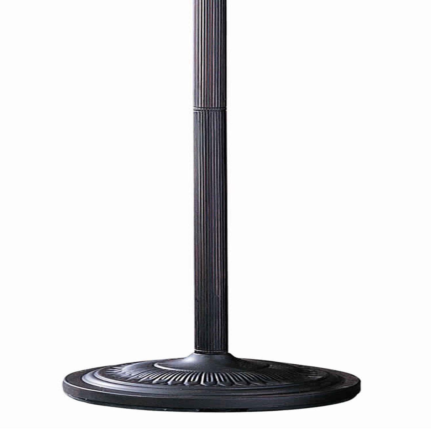 3 Way Metal Body Torchiere Lamp with Conical Mica Shade, Bronze- Saltoro Sherpi
