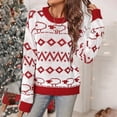 thumbnail image 7 of Women's Crew Neck Christmas Sheep Fair Isle Knit Sweater for Holiday Party Daily Wear, 7 of 7