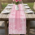 thumbnail image 4 of Pink Coastal Table Runner 72 Inches, Summer Ocean Sea Ombre Starfish Corals Bed Runner Dresser Scarves Tabletop for Indoor Outdoor Parties/Ceremony/Banquet, 16" x 72", 4 of 9