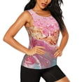 thumbnail image 2 of Fotbe Abstract Pink Gold Splash Blusas Sin Mangas para Mujer – Estilo Casual, Corte Suelto, Slim-Fit, Cuello Redondo Deportivo, Tops de Verano para Gimnasio y Yoga-Small, 2 of 7