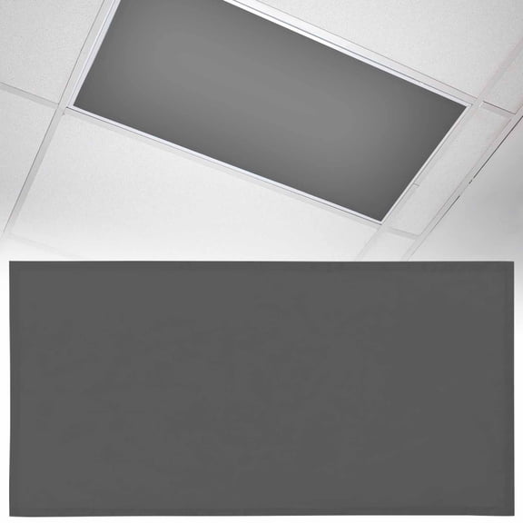 1 Pack Dark Gray Fluorescent Light Covers for Ceiling Lights Solid Color Magnetic Ceiling Light Covers Overhead Light Filters for Office Classroom Home