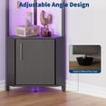 thumbnail image 4 of 5-Tier Black LED Corner Shelf with Adjustable Brightness – Modern Space-Saving Wall Mounted Bookshelf with Doors & Metal Frame – Lighted Display Organizer for Living Room, Bedroom, Kitchen, Office, 4 of 8