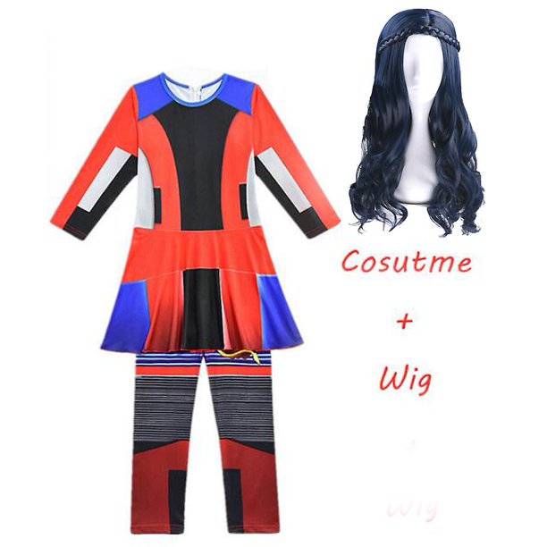 Audrey Evie Evil Mal Descendants Cosplay Costume Girls Birthday Party Halloween Costume And Wig For Kids Disguise Descendants 3