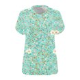 thumbnail image 5 of Womens Tops under $5 Plus-Size Short Sleeved V-Neck Printing Base Shirt Light Blue XXXXXL, 5 of 5
