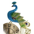 thumbnail image 5 of 35"H Large Peacock Bird Iris Train Colorful Gold Plated Metal Analog Wall Clock, 5 of 7
