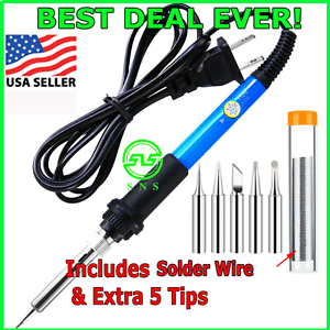 

Soldering Iron Electric Gun Adjustable Temperature 60W Welding Solder Wire Kit