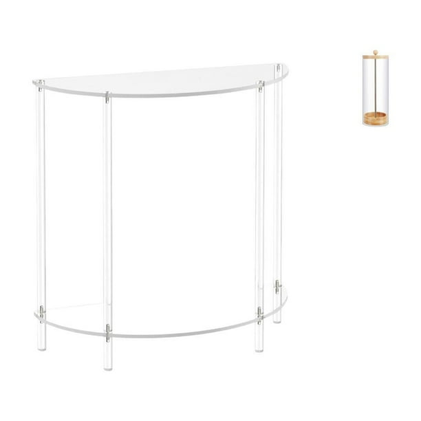 Mesita de noche de acrílico,Mesa auxiliar de acrílico transparente Mesa auxiliar transparente en capas,Porta pajitas,Dispensador de pajitas con soporte de acrílico para mostrador,Organizador