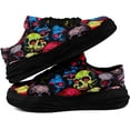 thumbnail image 5 of Coolcustomize Men's Fashion Canvas Sneaker Low Top Flat Casual Shoes Women's Vibrant Skull Lightweight Comfort Walking Shoes, 5 of 6