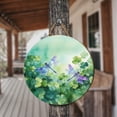thumbnail image 3 of Happy Dragonfly Welcome St Patrick's Day Lucky Shamrocks Clover Round Wood Sign Wild Insect Lover Hanging Wall Home Decor - 22001, 3 of 5