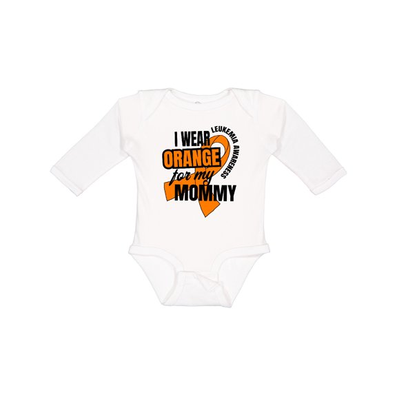 Inktastic I Wear Orange for My Mommy Leukemia Awareness Boys or Girls Long Sleeve Baby Bodysuit
