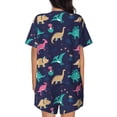 thumbnail image 3 of Naloa Cartoon Dinosaur Women's Short-Sleeved Pajama Set, Loungewear, Summer pajamas, Breathable Cozy - 4X-Large, 3 of 9