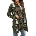 Halloween Cardigans Women Funny Ghost Graphic Spooky Season Party 2024