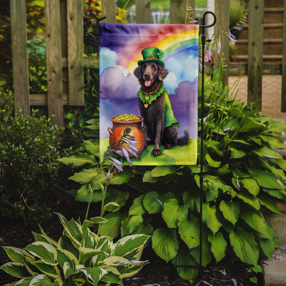 Curly-Coated Retriever St Patrick's Day Garden Flag 11.25 in x 15.5 in
