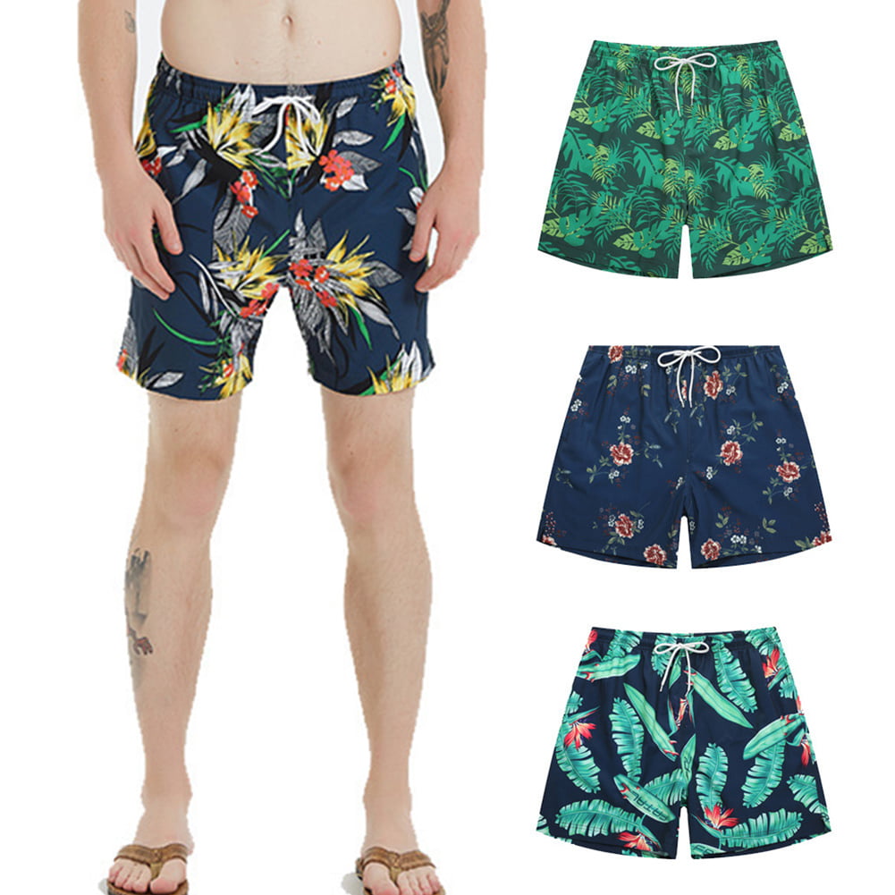 JERECY Mens Swim Trunks Vintage Cat Floral Quick Dry Board Shorts with Drawstring and Pockets 