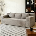 thumbnail image 2 of Aukfa 71" 3-Seater Modular Sofa, Corduroy Deep Seat Couch, No Assembly Comfy Sofa for Living Room, Bedroom, Apartment, Camel, 2 of 8