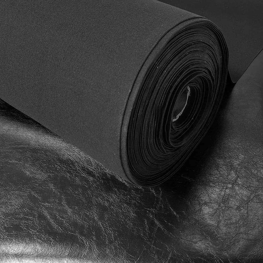 Vinyl Leather Fabric Black Wrinkles style Having Repair In and Abrasion&Scratch Resistance Waterproof 4.5ft Wide