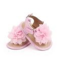 thumbnail image 2 of Seyurigaoka Baby Girls Summer Sandals PU Leather Flower Open-Toe Sandals with Nonslip Soles for 3-11 Months Toddlers Kids, 2 of 6