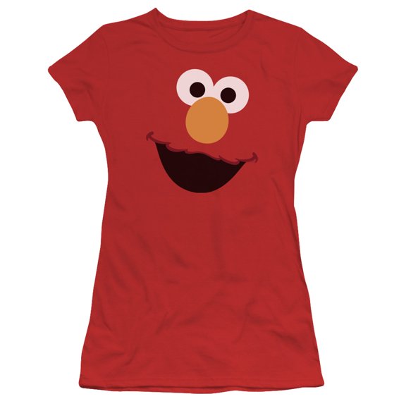 Sesame Street Elmo Face S/S Junior Women's T-Shirt Sheer Red