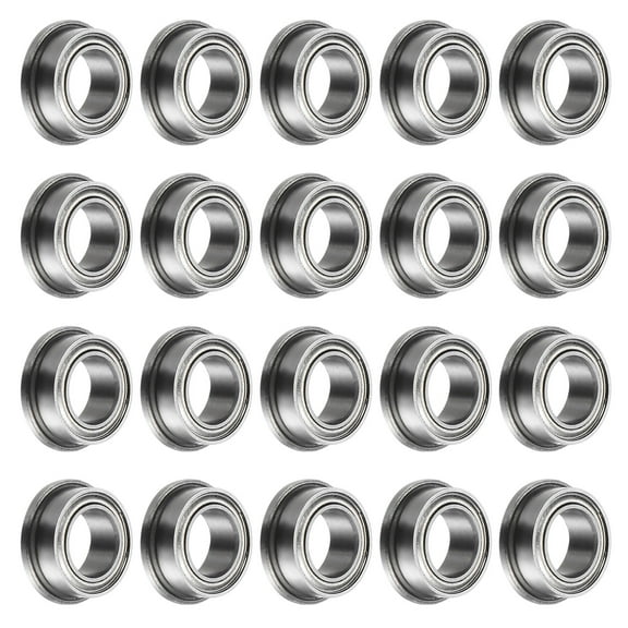 FR156ZZ Flanged Ball Bearing, 3/16" x 5/16" x 1/8" Chrome Steel Double Shielded ABEC1 Flange Bearings,20 Pack