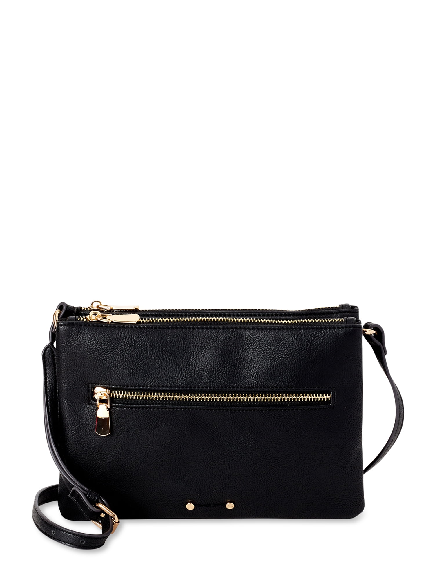 Time and Tru Faux Leather Double Gusset Crossbody Bag - Walmart.com