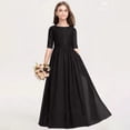 thumbnail image 2 of EnJoCho Junior Bridesmaid Dresses Chiffon Off Shoulder Flower Girl Dress Long Formal Pageant Gown for Teen Girls Teenage Wedding Dress Fl𝗈wy, 2 of 5