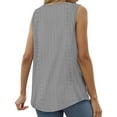 thumbnail image 4 of MIXUE Boho Tops For Women Summer Solid Color Lace Round Neck Sleeveless Fashion Casual Basic Soft Pullover Shirts For Women Tee Shirts Holiday Wear,Gray,S, 4 of 5