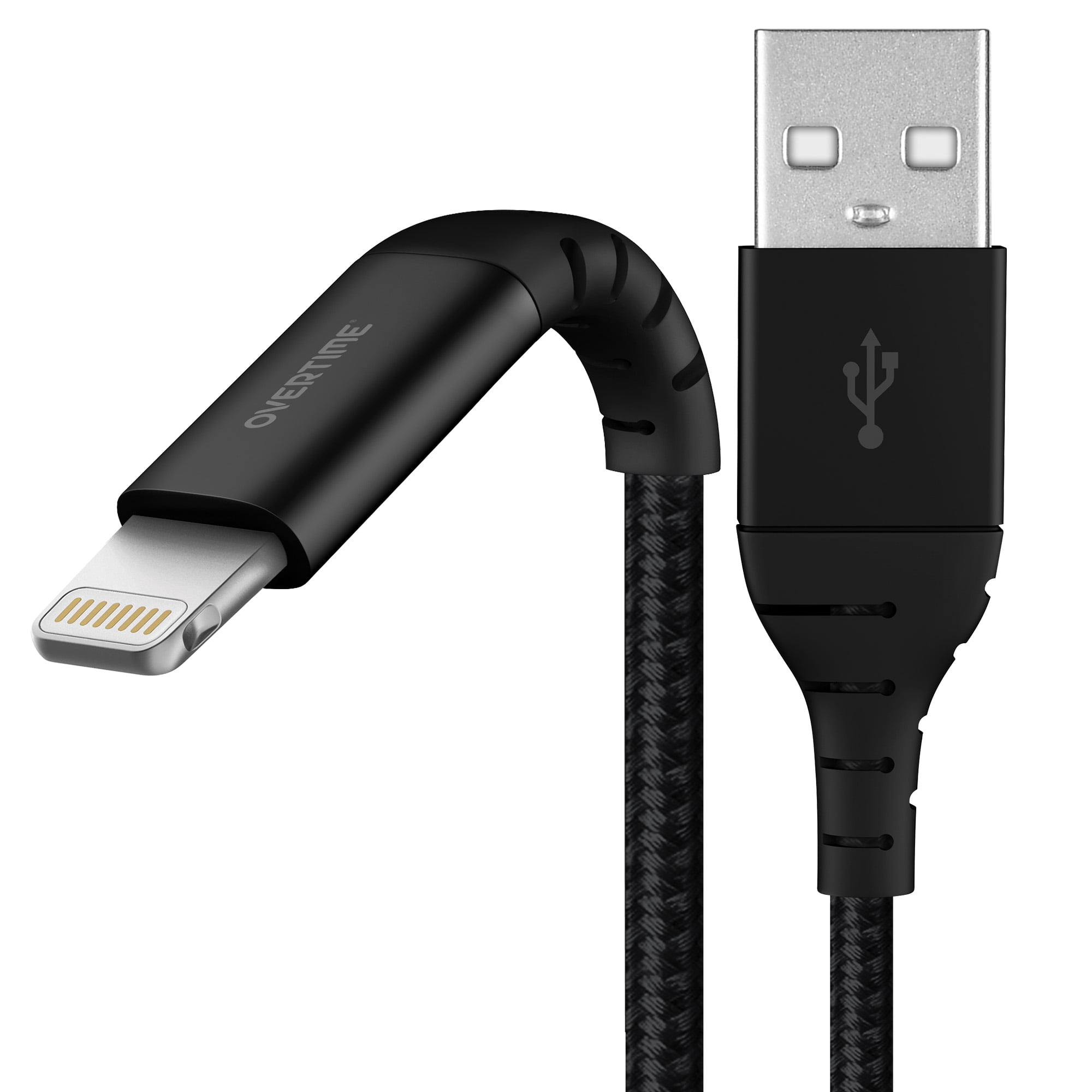 Dark Grey MFi Certified iPhone Charger 10-Foot Advanced Collection Basics Double Braided Nylon Lightning to USB A Cable 
