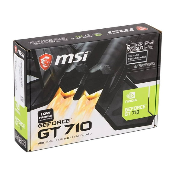 Tarjeta de Video NVIDIA GeForce GT 710 MSI 2GB GDDR3 1xHDMI 1xDVI GT 710 2GD3 LP
